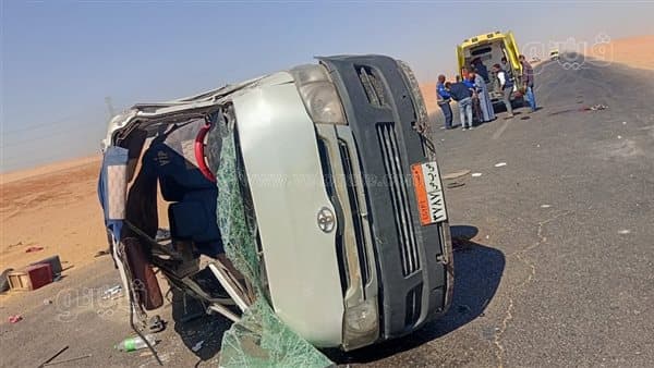 6 مصابين في انقلاب سيارة على الإسكندرية الصحراوي