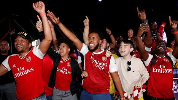 Arsenal fans celebrate Premier League win