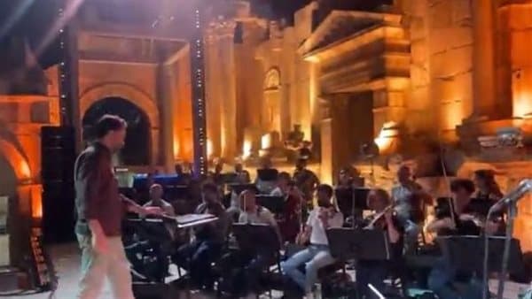 Majida El Roumi's concert preparations at Jerash Festival