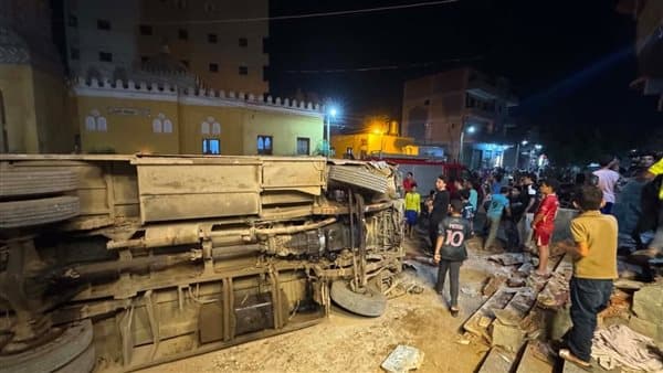 نجاة الركاب من حادث أتوبيس طنطا