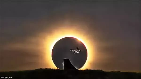Skier's Solar Eclipse Jump Goes Viral