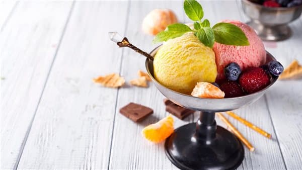 Homemade ice cream with rich flavor