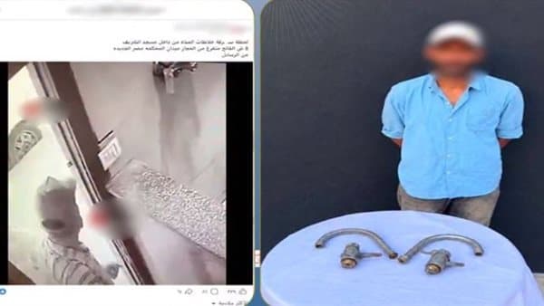 فيديو يظهر سرقة خلاطات مسجد في مصر الجديدة