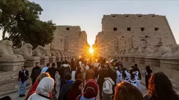 Autumn begins as sunlights illuminate Karnak temple
