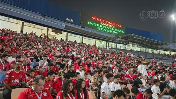 National team fans gather at Cairo Stadium for Angola game