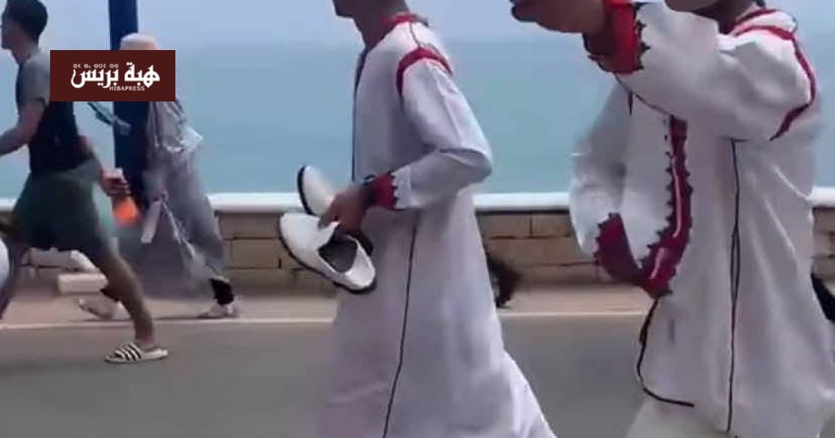 Young men in traditional dress face immigration attempt at Seta
