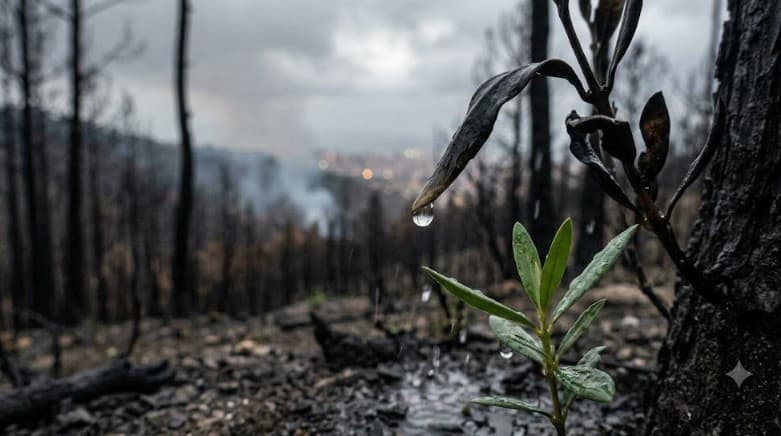 Al-Kaf heavy rains aid fire suppression