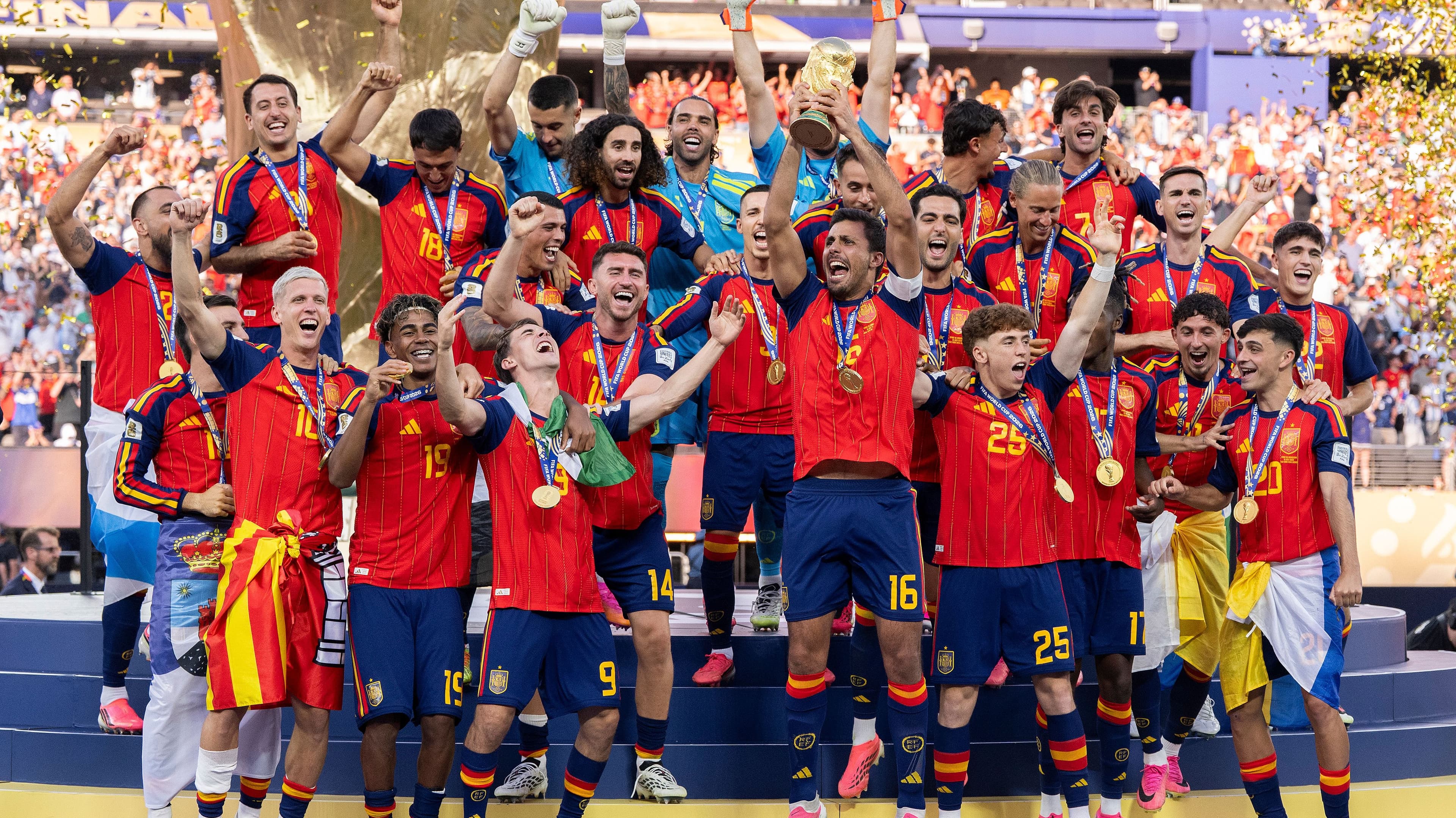 Spain team returns home amid grand celebration