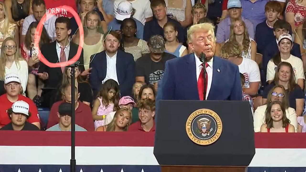 Video shows young man behind Trump in Georgia