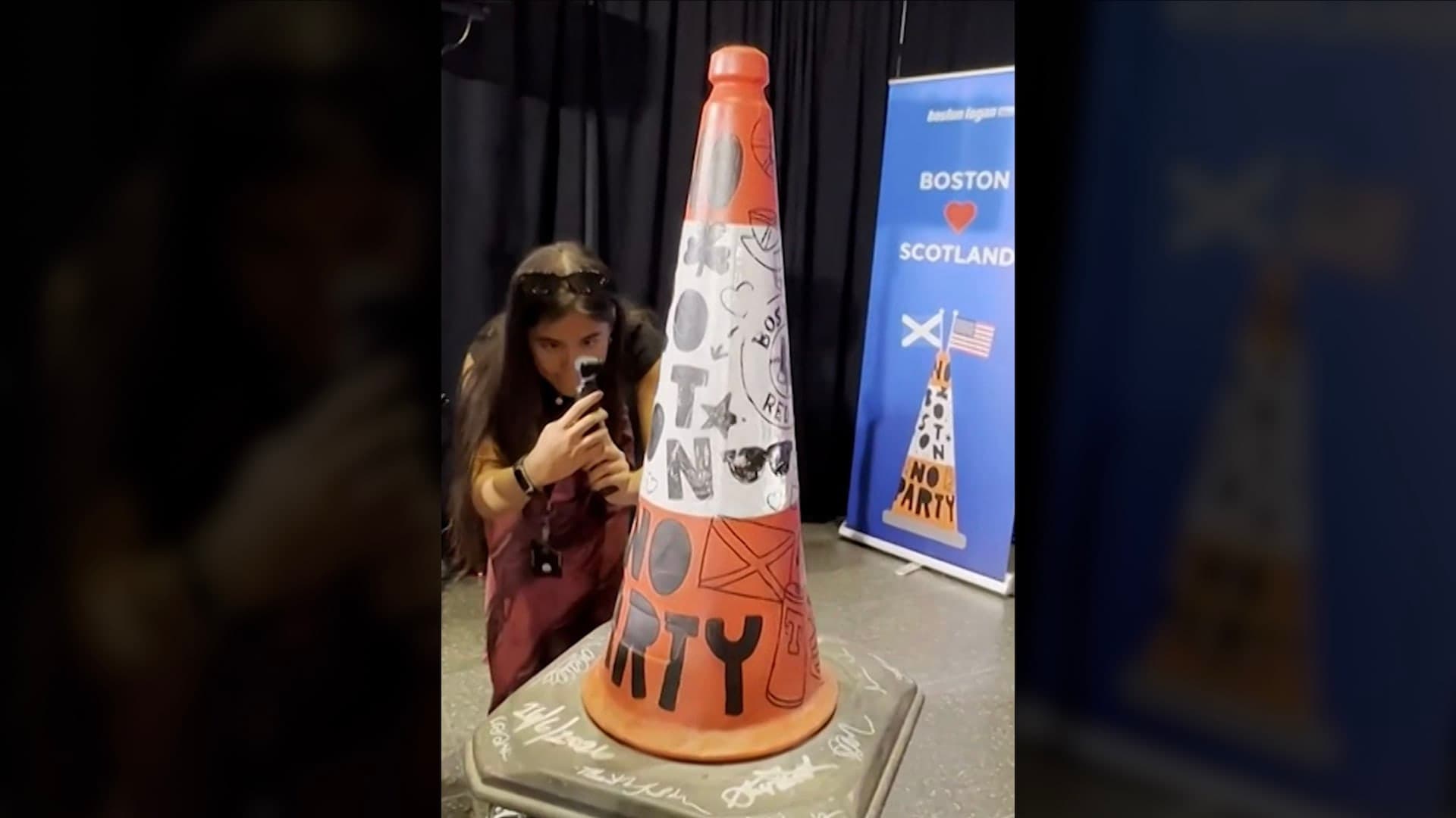 Traffic cone seen in first class
