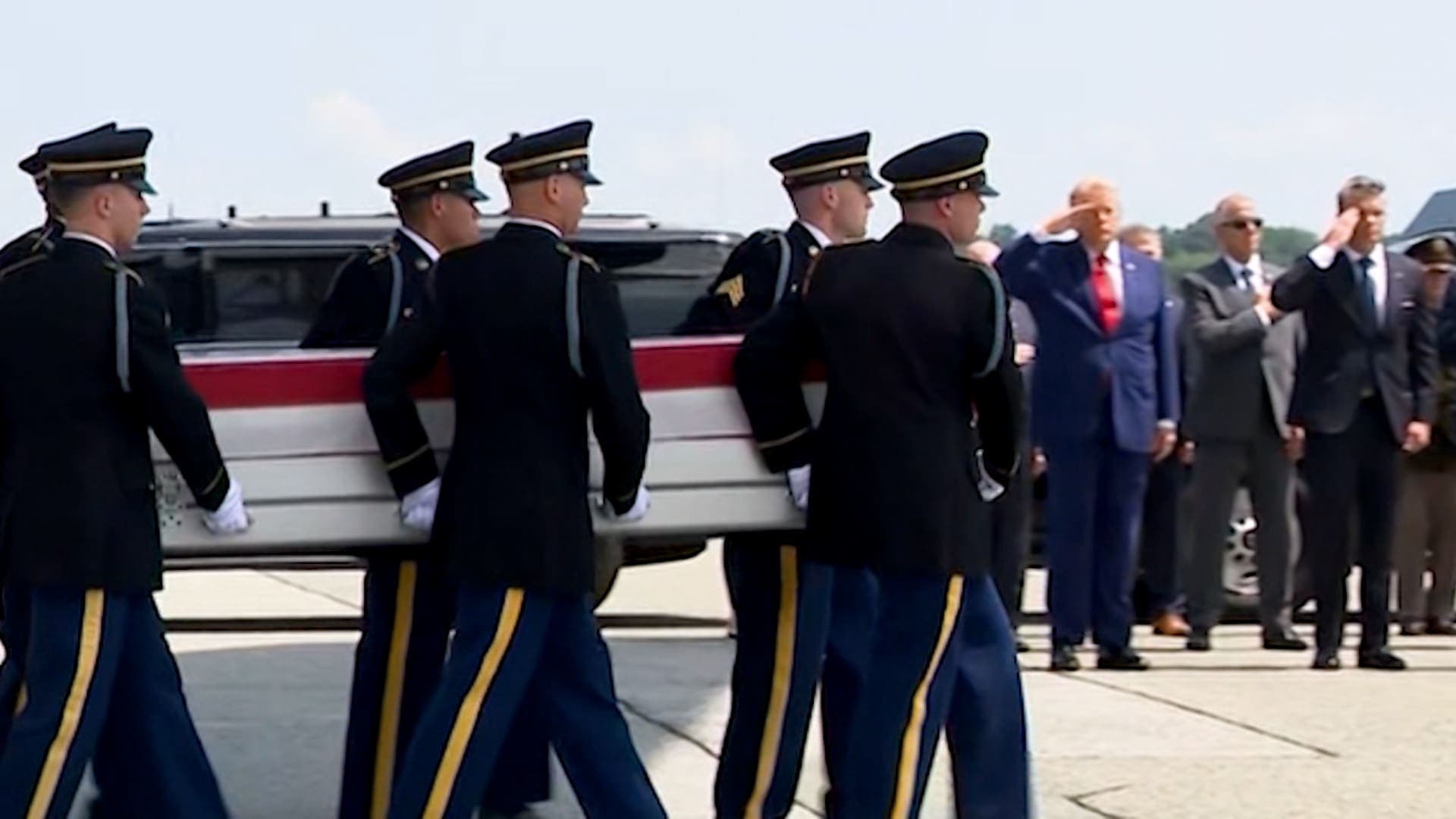 America Receives Four Soldiers' Remains in Trump Presence