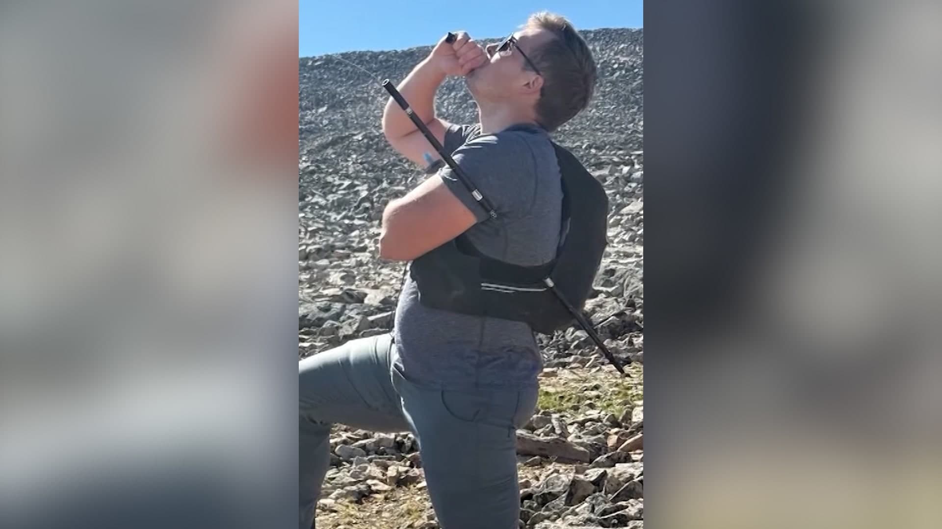 Man walks six hours with embedded stick