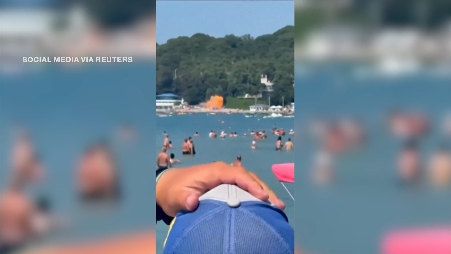 Ukrainian drone crashes on Russian beach