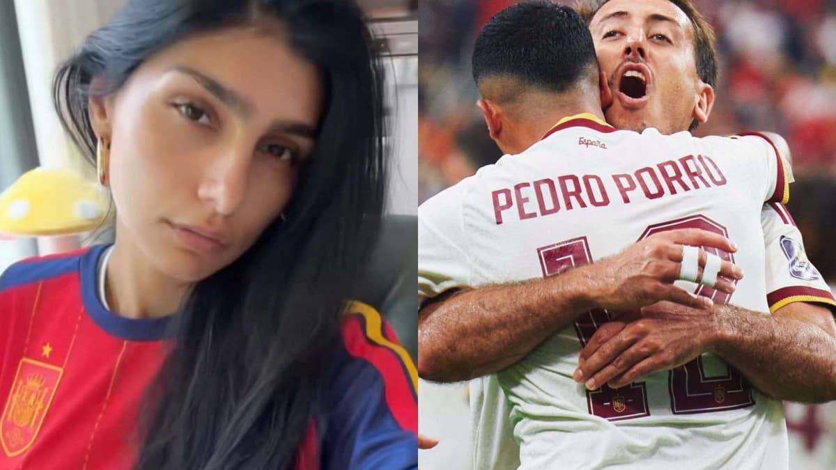 Mia Khalifa supports Spain in World Cup final