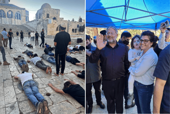 Ben Gvir Inside Al-Aqsa Prays at Temple Mount