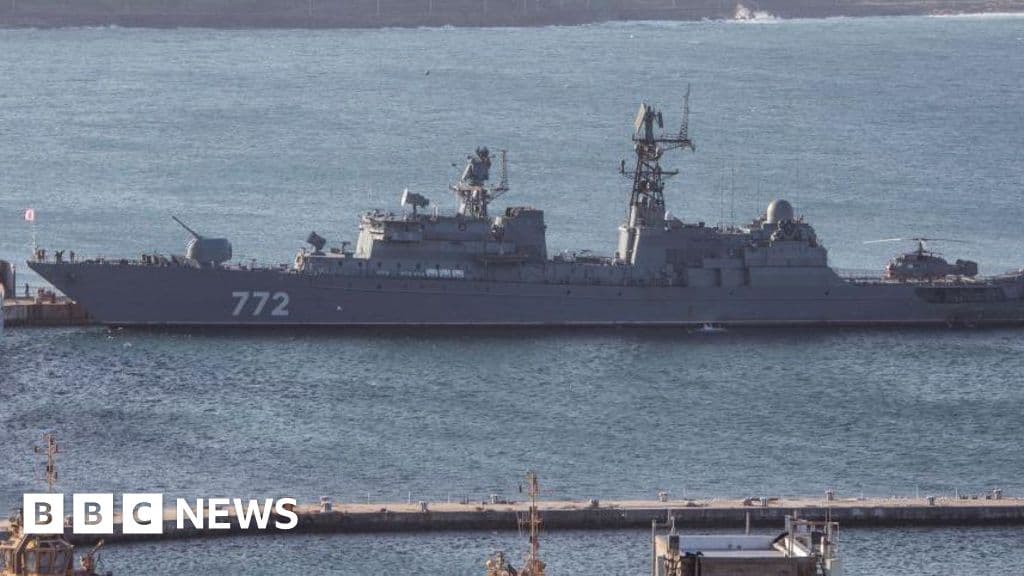 Russian warship conducts firing drill near Plymouth