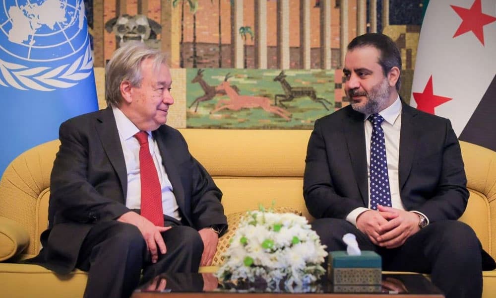 Guterres urges support for Syria in Damascus