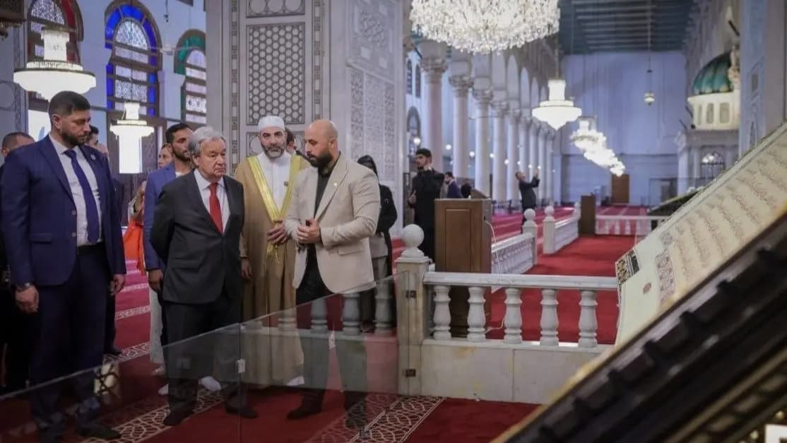 Guterres Tours Damascus Mosque