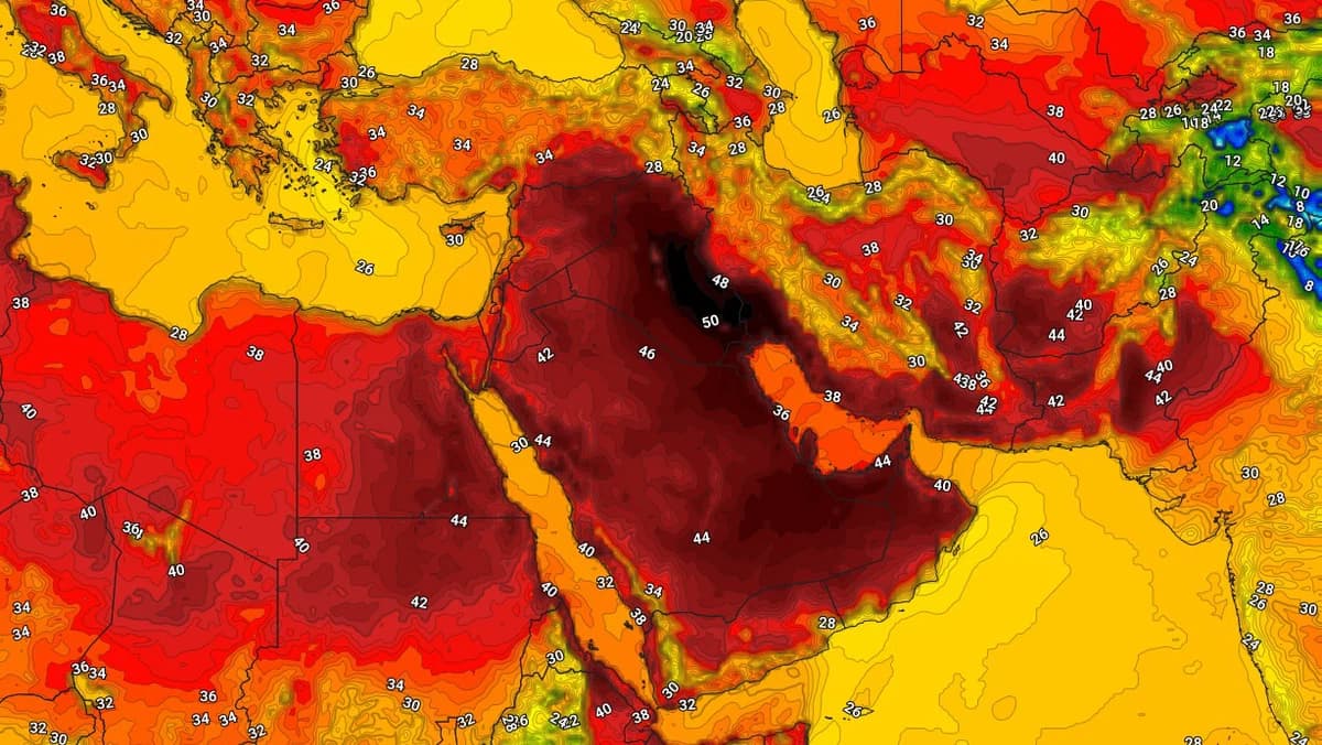 Regional heatwave forecast for 10 Arab nations